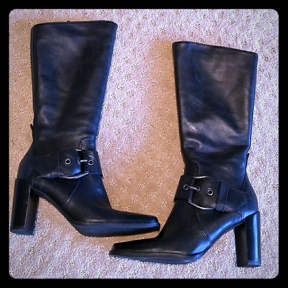 ✴️ Liz Claiborne Black Leather Zorba Boots